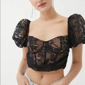 FOR LOVE AND LEMONS Rosalie Top in Black